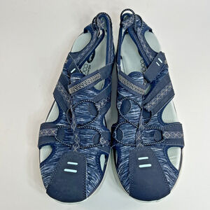 Dr Scholls Sport Sandals Navy Blue Adjustable Straps Comfort Shoes Women 9